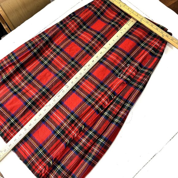 Highland Home Industries Made in Scotland Red Plaid Kilt Size 14 Vtg - Picture 7 of 12